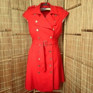 Calvin Klein Red Button Down Dress